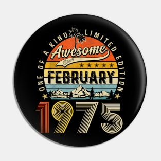 Awesome Since February 1975 Vintage 48th Birthday Pin