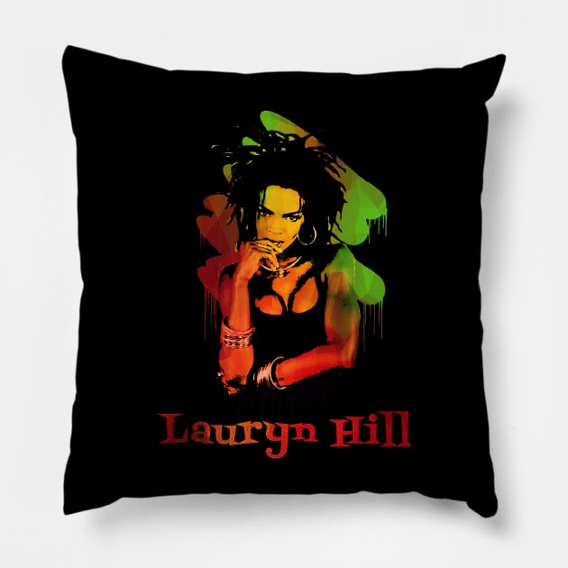 Lauryn Hill Creative Alchemy Blending Art And Social Commentary Pillow by Landscape In Autumn