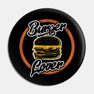 Burger Lover Retro Pin