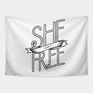 'She Is Free' Human Trafficking Shirt Tapestry