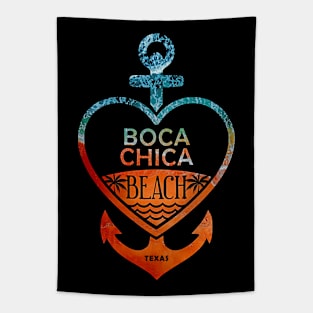 Boca Chica Beach, Texas, Sandy Heart Ship Anchor Tapestry