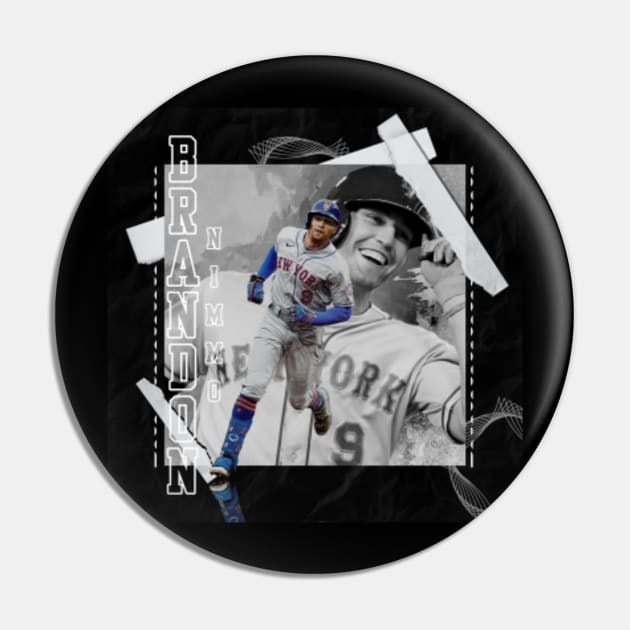 Brandon Nimmo Baseball Paper Poster Mets - Brandon Nimmo - Pin