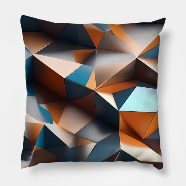 Dynamic Geometry Art: Futuristic 3D Abstract Pillow by Salaar Design Hub