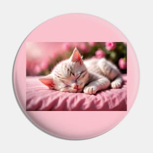 Cute, Sleeping little Kitten Pin