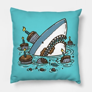 Cupcake Destruction Shark Pillow