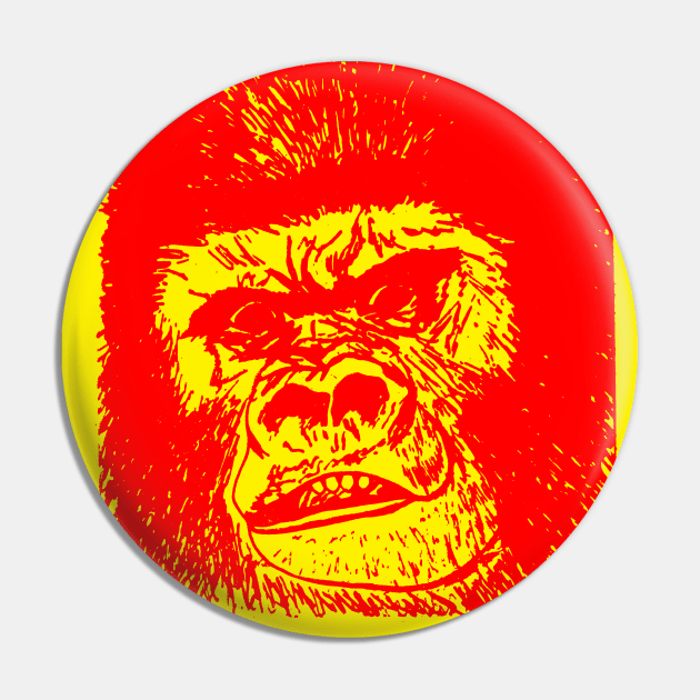 Kongo The Circus Gorilla - For Dark Background Pin by MatchbookGraphics