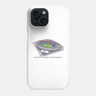 Drawing of Le Parc des Princes Stadium @ Paris Saint-Germain FC Phone Case