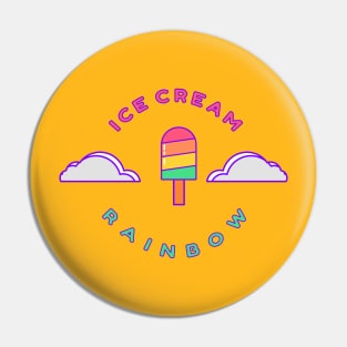 rainbow ice cream kids gift Pin