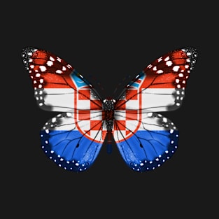 Croatian Flag  Butterfly - Gift for Croatian From Croatia T-Shirt