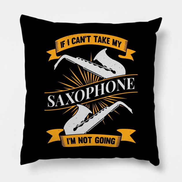 Saxophone Sax Player Instrument Saxophonist Gift Pillow by Dolde08