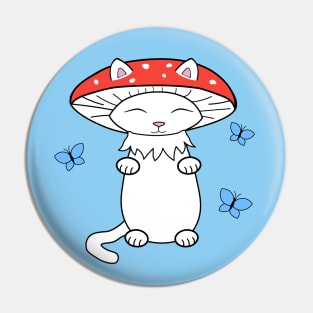 Mushroom cat Pin