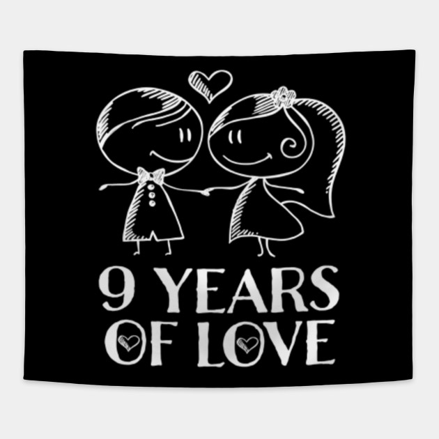 9th Anniversary Gift Cute 9 Years Couples T Shirt 9th