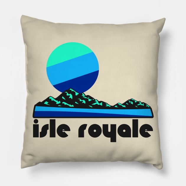 Retro Isle Royale ))(( Tourist Souvenir National Park Design Pillow by darklordpug