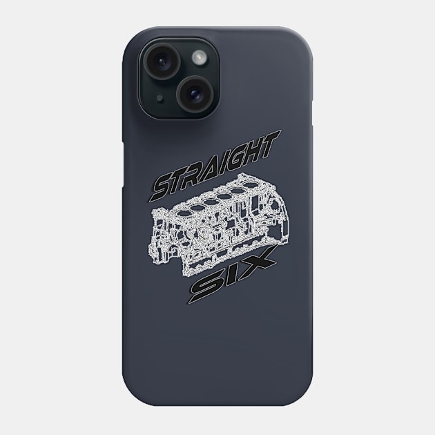 Engine Block Straight 6 (Black) Phone Case by CarEnthusast