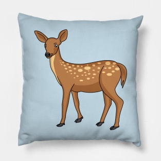 Cute spotted deer cartoon illustration Pillow