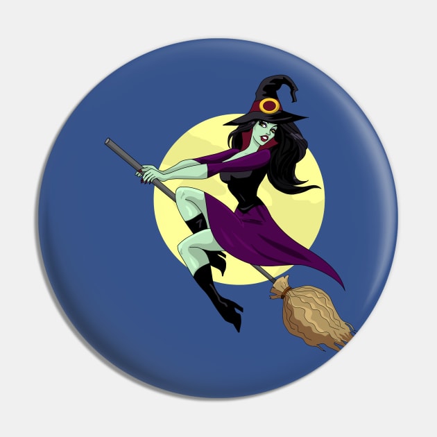 Wicked witch flying Pin by AnishaCreations