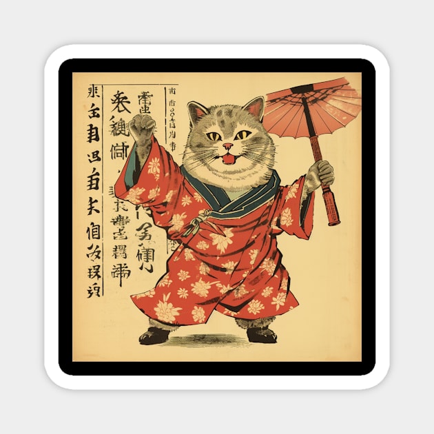 Edo cat Magnet by SHAKIR GAUTAMA 