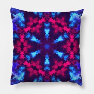 Psychedelic Hippie Pink and Blue Pillow