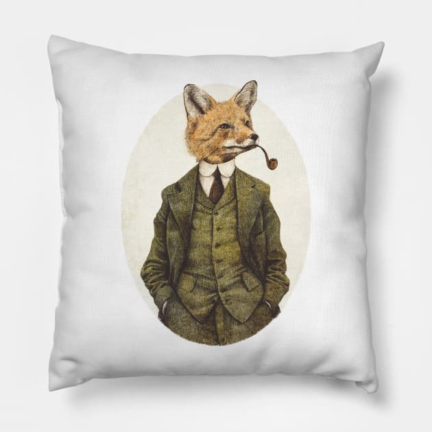 The Fox II Pillow by mikekoubou