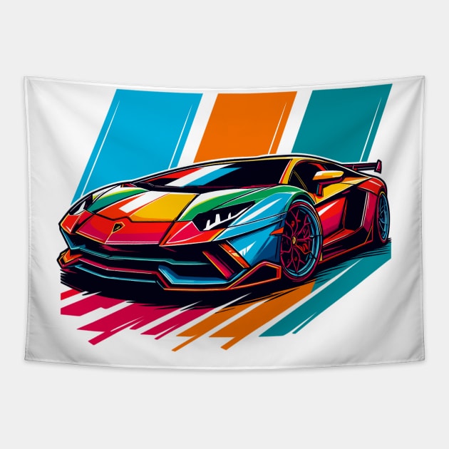 Lamborghini aventador Tapestry by Vehicles-Art