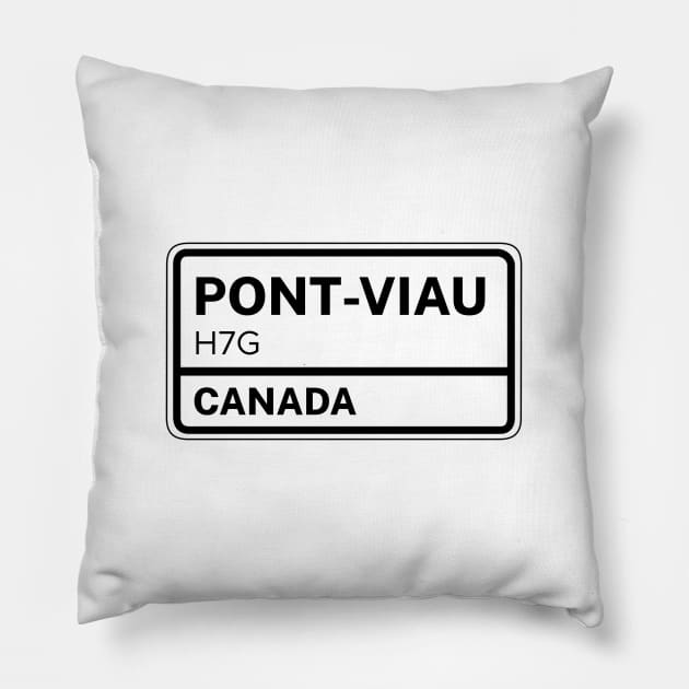 Pont Viau H7G Zip Code Pillow by Rajadrone