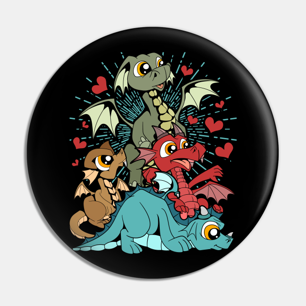 Fantasy Animal Mythical Creature Lover Cute Dragon - Dragon - Pin | TeePublic Fantasy Animal Mythical Creature Lover Cute Dragon - Dragon - Pin | TeePublic