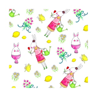 Zinnie the Rabbit Pattern T-Shirt