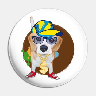 Beagle Hip Hop Pin