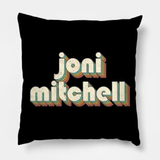 Retro Vintage Rainbow Joni Letters Distressed Style Pillow