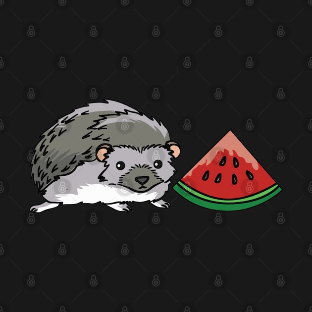 A cute hedgehog with a melon by theanimaldude