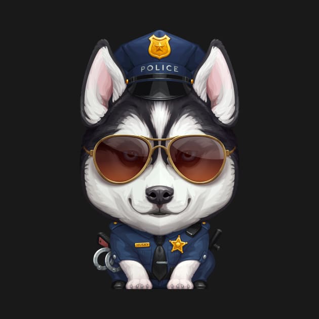 Siberian Husky Police Officer by stonemask