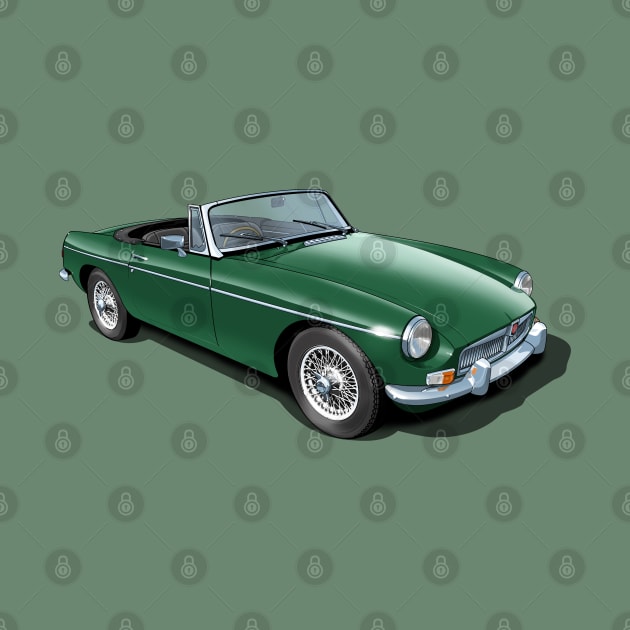 MGB Roadster in british racing green by candcretro