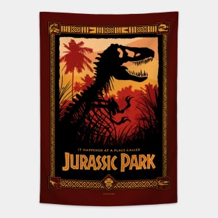 It Happened At A Place Called Jurassic Park (Red) Tapestry