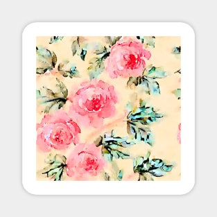 Watercolor shabby chic roses Magnet