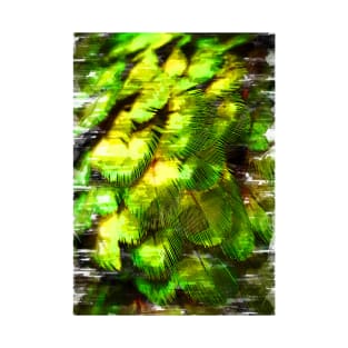 Green Bird Feather Abstract Pattern. For Feather & Bird Lovers. T-Shirt