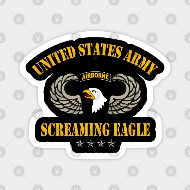 101st Airborne Paratrooper US Army Veteran - Screaming Eagle Magnet by floridadori