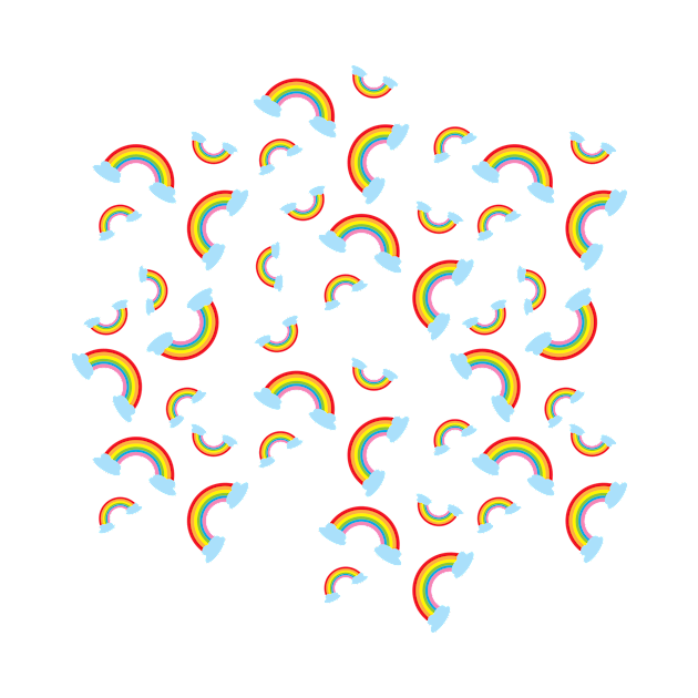 Colorful rainbow and clouds pattern by sigdesign