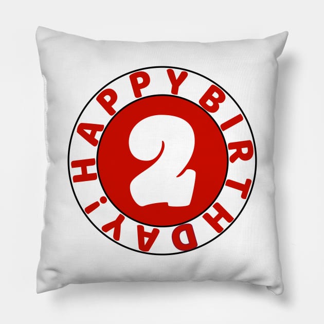 Happy 2nd birthday Pillow by colorsplash