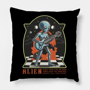 Alien Live On Mars Funny Band Shirt Parody Pillow