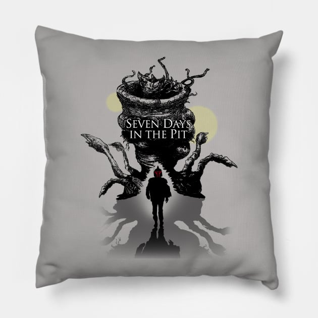 Sci-fi Bounty Hunter Movie Mashup Parody Pillow by BoggsNicolas