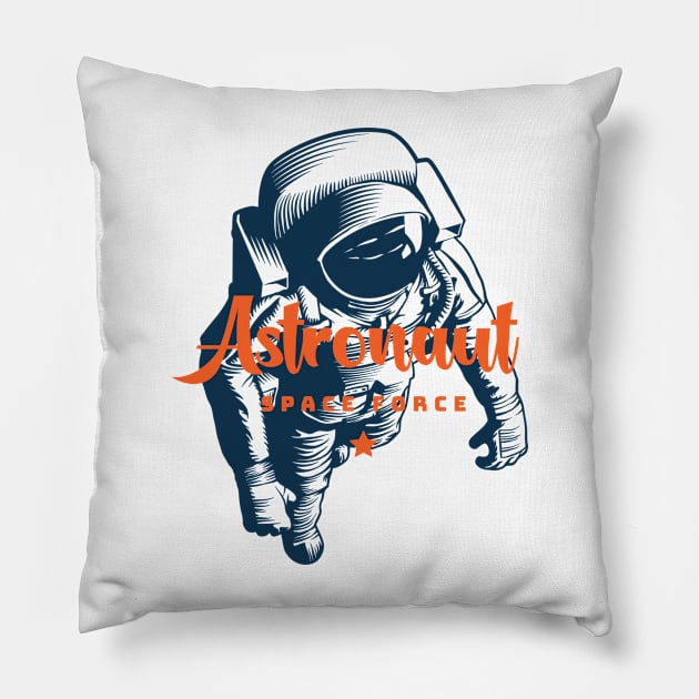 Astronaut Space Force Pillow by Tip Top Tee's