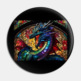 Stained Glass Dragon Pin