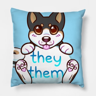 Doggy Pronouns - They/Them Pillow