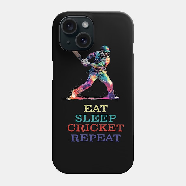 Eat Sleep Cricket Repeat - Holographic Style Phone Case by PaulJus