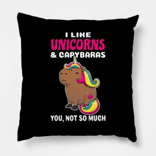 I Like Unicorns and Capybaras you not so much cartoon Pillow