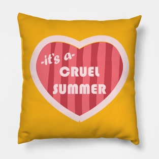 Cruel Summer Pink Heart Retro Pillow