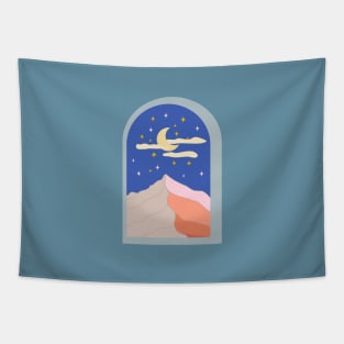 Dreamy mountain night view Tapestry