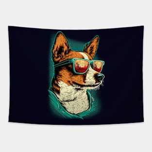 Jack Russell Terrier dog wearing sunglasses Tapestry