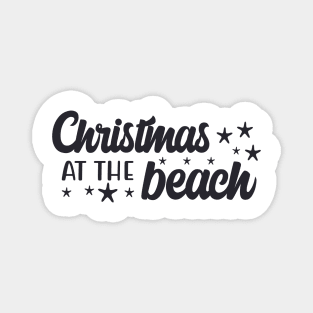 Christmas at the beach, black Magnet