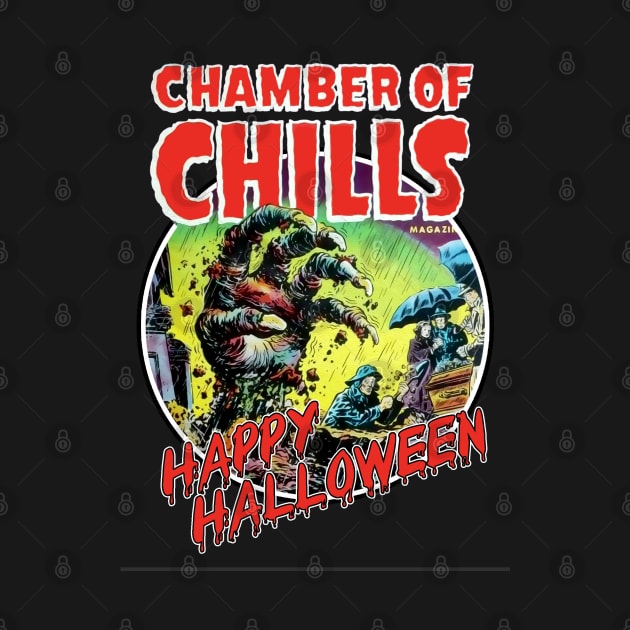 Happy Halloween Chamber of Chills Retro Tee by Joaddo